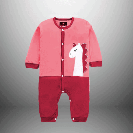 Romper for Baby Boys and Baby Girls Toddler with Giraffe Applique-RKFCTT062